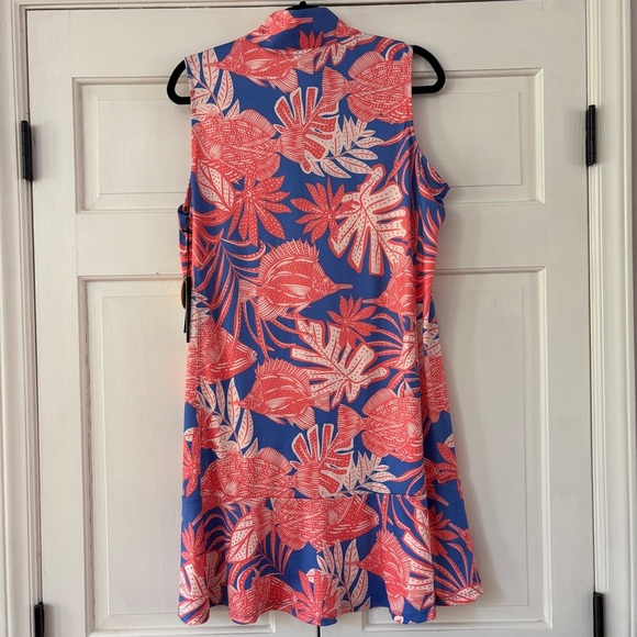 Caribbean Joe NEW Sleeveless Tropical Dress Collared Vacation Beach Size Large - Picture 5 of 8